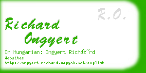 richard ongyert business card